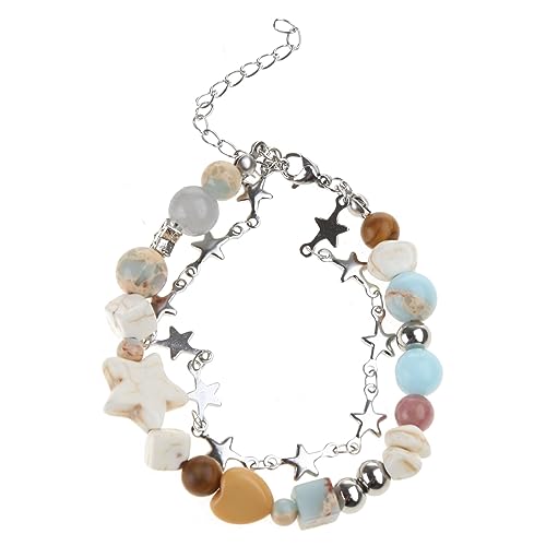 Oxxggkao Star Perlen Armbänder Für Frauen Mädchen Vintage Ästhetik Charm Double Layer Kette Armreifen Schmuck Geschenk Perlenperlen Perlen von Oxxggkao