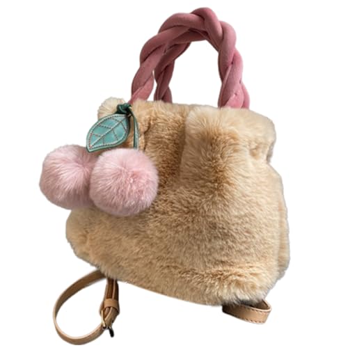 Oxxggkao Stilvolle Eimer Tasche Furry Crossbody Bags Kettenhandtasche Mit Quasten Dekoration Für Frauen Vielseitige Crossbody Tasche von Oxxggkao