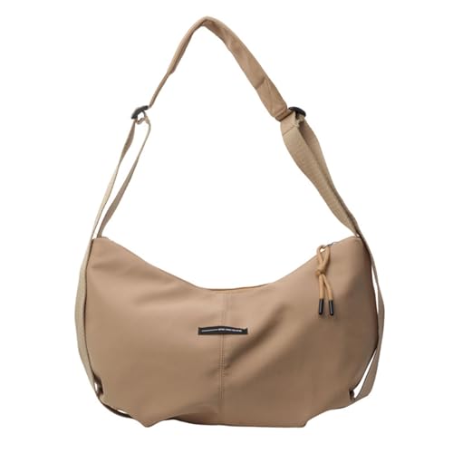 Oxxggkao Stilvolle Umhängetasche aus Segeltuch für Damen und Herren, großes Fassungsvermögen, Schultertasche mit Reißverschluss, mit verstellbarem Riemen, stilvolle Umhängetasche, khaki, One Size von Oxxggkao