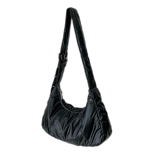 Oxxggkao Stilvolle Umhängetasche für Damen und Herren, mehrere Taschen, Knödel mit verstellbarem Riemen, modische, vielseitige Umhängetasche für Damen und Herren, Schwarz , One Size von Oxxggkao