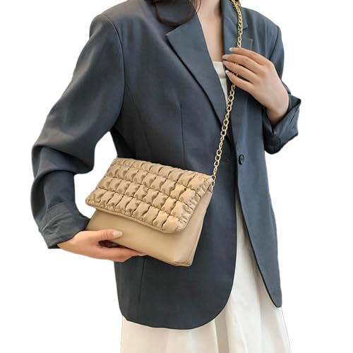 Oxxggkao Stilvolle Und Langlebige PU Crossbody Tasche Mit Gitterdesign Ketten Umhängetaschen Zeigen Ihren Geschmack Trendige Quadratische Tasche Für Frauen von Oxxggkao