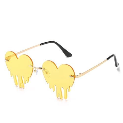 Oxxggkao Stilvolle herzförmige tropfende Sonnenbrille, randlose Brille für den täglichen Gebrauch, Brillen für Konzerte und Nachtveranstaltungen, Musikveranstaltungen, Festivals, Sonnenbrillen Oxxggkao Stilvolle herzförmige tropfende Sonnenbrille, randlose Brille für den täglichen Gebrauch, Brillen für Konzerte und Nachtveranstaltungen, Musikveranstaltungen, Festivals, Sonnenbrillen von Oxxggkao