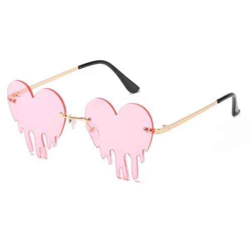 Oxxggkao Stilvolle herzförmige tropfende Sonnenbrille, randlose Brille für den täglichen Gebrauch, Brillen für Konzerte und Nachtveranstaltungen, Musikveranstaltungen, Festivals, Sonnenbrillen Oxxggkao Stilvolle herzförmige tropfende Sonnenbrille, randlose Brille für den täglichen Gebrauch, Brillen für Konzerte und Nachtveranstaltungen, Musikveranstaltungen, Festivals, Sonnenbrillen von Oxxggkao