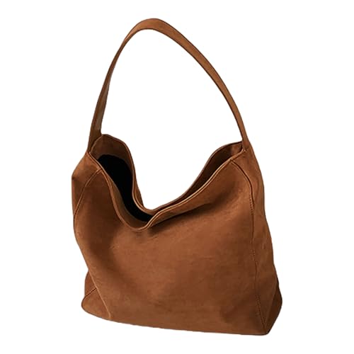 Oxxggkao Stylish Faux Suedes Umhängetasche Lässige Einzelschulterhandtasche Mit Organisationsfächern Für Frauenpendler Große Kapazität Handtasche von Oxxggkao