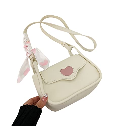 Oxxggkao Süße Crossbody Tasche Für Frauen Teenager All Matching Schulterschlinge Weiche PU Leder Messenger Einfacher Unterarm Für Frauen Süßer Schulterbote Weicher Leder Crossbody von Oxxggkao