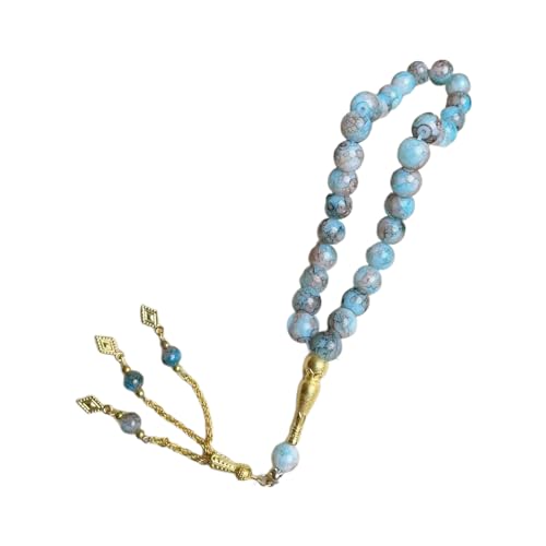 Oxxggkao Traditionelle Tasbih-Glasgebet mit 33 Perlen für Männer und Frauen, Handkette, Anbetungszubehör, Einheitsgröße, Wie beschrieben, Wie beschrieben von Oxxggkao