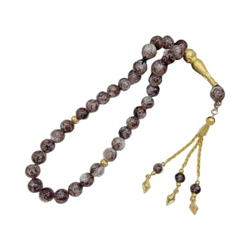Oxxggkao Traditionelle Tasbih-Glasgebet mit 33 Perlen für Männer und Frauen, Handkette, Anbetungszubehör, Einheitsgröße, Wie beschrieben, Wie beschrieben von Oxxggkao