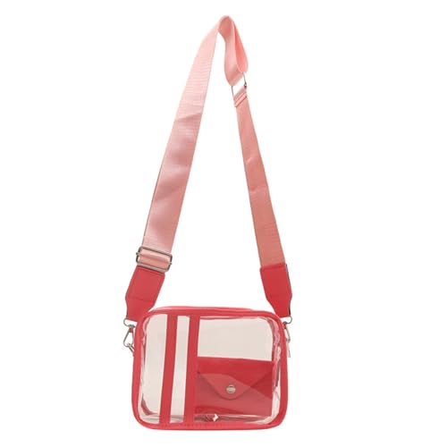 Oxxggkao Transparente Schultertasche, auffällig und praktische Umhängetasche mit PU-Brieftaschen-Set, einfach zu tragen für den täglichen Gebrauch, Reisen, transparente Umhängetasche, B, One Size von Oxxggkao