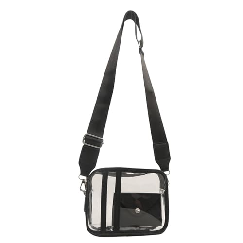 Oxxggkao Transparente Schultertasche, auffällig und praktische Umhängetasche mit PU-Brieftaschen-Set, einfach zu tragen für den täglichen Gebrauch, Reisen, transparente Umhängetasche, Schwarz , One von Oxxggkao