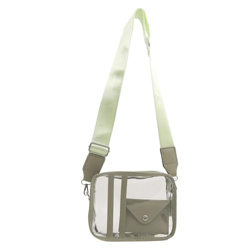 Oxxggkao Transparente Schultertasche, auffällig und praktische Umhängetasche mit PU-Brieftaschen-Set, einfach zu tragen für den täglichen Gebrauch, Reisen, transparente Umhängetasche, grün, One Size von Oxxggkao