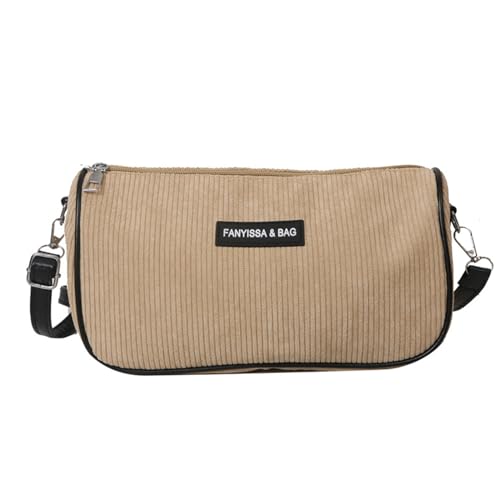 Oxxggkao Umhängetasche aus Kordsamt, praktische und stilvolle Umhängetaschen, geeignet für verschiedene Anlässe, trendige Cordtasche, khaki, One Size von Oxxggkao