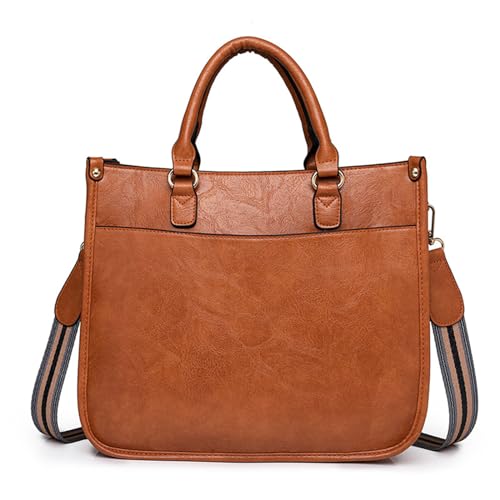Oxxggkao Umhängetasche mit großer Kapazität für Damen, Business, Büro, Arbeit, Handtasche, lässig, PU-Leder, Kuriertasche, Umhängetasche, große Kapazität, Schultertasche, Business-Handtasche, khaki von Oxxggkao
