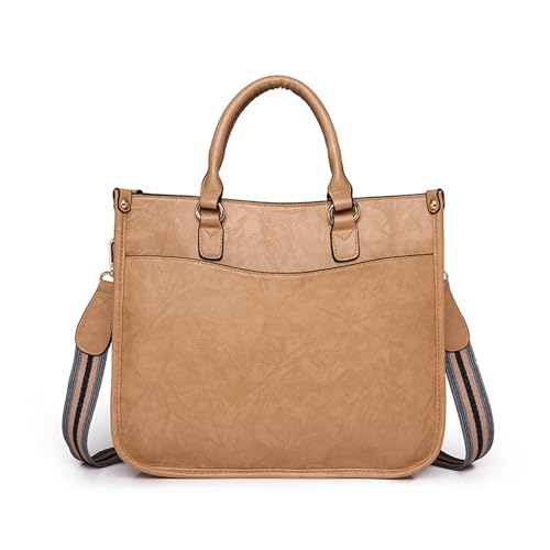 Oxxggkao Umhängetasche mit großer Kapazität für Damen, Business, Büro, Arbeit, Handtasche, lässig, PU-Leder, Kuriertasche, Umhängetasche, große Kapazität, Schultertasche, Business-Handtasche, braun von Oxxggkao