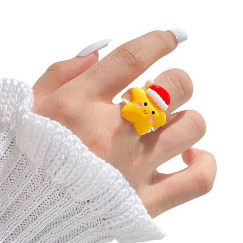 Oxxggkao Unanpassbare Ringe Weihnachten Cartoon Rings School Event Schmuck Perfekt Für Kinder Und Teenager Die Urlaub Accessoires Festival Accessoires Lieben von Oxxggkao