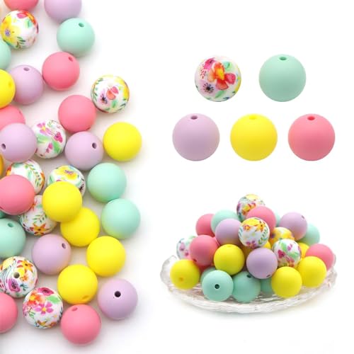 Oxxggkao Packung Von 50 Trendigen Abstandshalterperlen Schmuck Liefert Bunte Armband Silikon Lose Für Schmuck Silikonperlen Oxxggkao Packung Von 50 Trendigen Abstandshalterperlen Schmuck Liefert Bunte Armband Silikon Lose Für Schmuck Silikonperlen von Oxxggkao