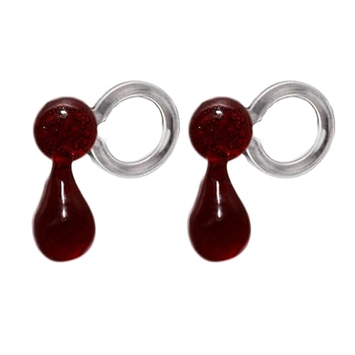 Punk Rot Tropfende Blutohrohrringe Für Frauen Vintage Übertümpfohrringe Halloween Ohrclip Goth Schmuckzubehör Personalisierte Blutabfall Ohrklammern von Oxxggkao
