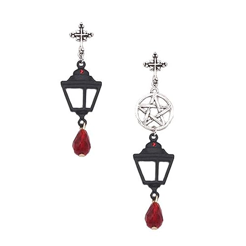 Retro Halloween Bolzen Ohrringe Gothic Punk Black Street Lampe Ohrring Rotes Wasser Tropfen Ohrringe Juwel von Oxxggkao