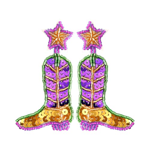 Stilvolle Stiefel/Kronenformen Ohrringe Multicolor Pailletten Perlen Ohrstöben Carnival Themen Anhänger Schmuck Für Frauen Farbenfrohe Kronenschstene Stilvolle Stiefel/Kronenformen Ohrringe Multicolor Pailletten Perlen Ohrstöben Carnival Themen Anhänger Schmuck Für Frauen Farbenfrohe Kronenschstene von Oxxggkao