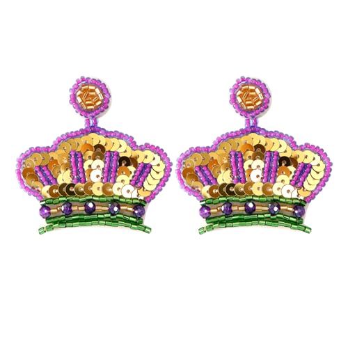Stilvolle Stiefel/Kronenformen Ohrringe Multicolor Pailletten Perlen Ohrstöben Carnival Themen Anhänger Schmuck Für Frauen Farbenfrohe Kronenschstene Stilvolle Stiefel/Kronenformen Ohrringe Multicolor Pailletten Perlen Ohrstöben Carnival Themen Anhänger Schmuck Für Frauen Farbenfrohe Kronenschstene von Oxxggkao