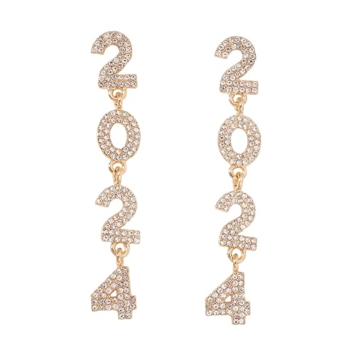 Strasssteine ​​Dangle Ohrringe 2024 Number Ohr Drop Accessoire Kristall Geometrische Ohrhänger Für Mode Enthusiasten Stilvoller Geschenk Für Sie von Oxxggkao