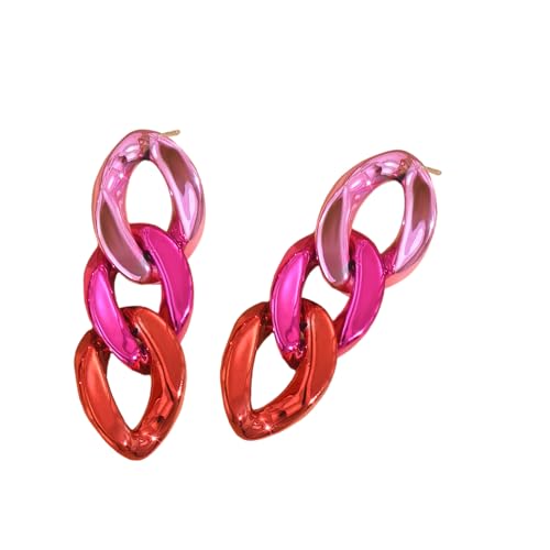 Süßigkeiten Farbkette Ohrringe Bunte Kettenohrringe Charme Aus Stabiler Legierung Für Dauerhafte Anziehungskraft Trendy Statement Schmuck Schmuck von Oxxggkao