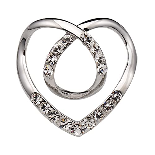 T Shirt Herzschalbroschen Kristall Seidenschal Schnalle Brosche Schallinge Clip Schals Befestigungselemmel von Oxxggkao