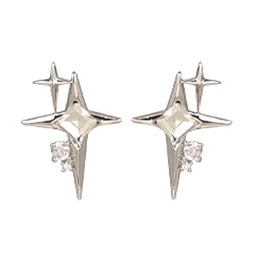 Trend Vierzauberer Stern Studienohrringe Nischendesign Sinn Für Hip Hop Geometrisch Gekreuzte All Match Ohrschmuck Gekreuzten Stollen Für Frauen von Oxxggkao