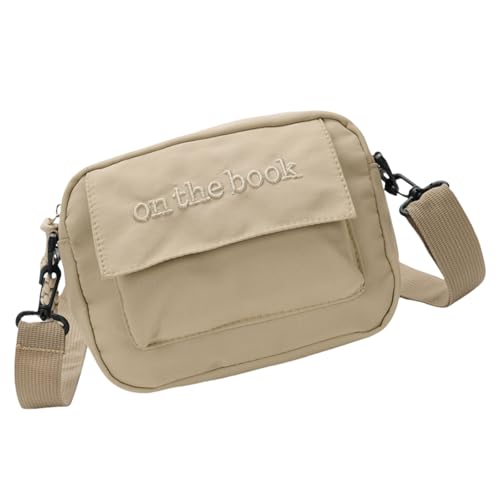 Umhängetasche im japanischen Stil, für Damen und Herren, Nylon, modische Handytasche, einfache Schultertasche, Umhängetasche, Nylon, Kuriertasche für Damen und Herren, khaki, One Size von Oxxggkao