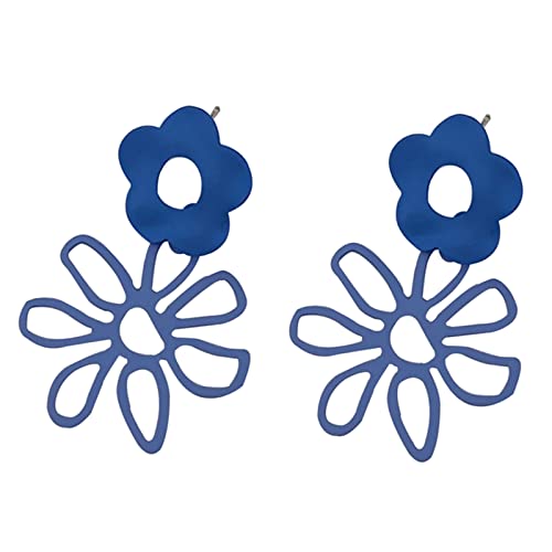 Vintage Blumenohrringe Für Frauen Bunte Metallstollen Ohrring Jugendliche Mädchen Baumeln von Oxxggkao