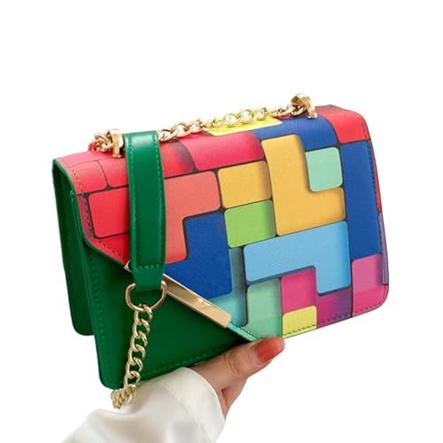 Vintage Frauen Pu Crossbody Body Kleine Klappe Handtasche Mit Kettenriemen Farbe Block Schulter Moderne Funktionale Stilvolle Vintage Frauen PU Crossbody Handtasche Mit Riemen Farbe Block Moderne Vintage Frauen Pu Crossbody Body Kleine Klappe Handtasche Mit Kettenriemen Farbe Block Schulter Moderne Funktionale Stilvolle Vintage Frauen PU Crossbody Handtasche Mit Riemen Farbe Block Moderne von Oxxggkao