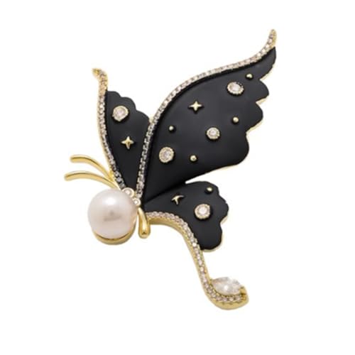 Vintage Schmetterlingsbrosche Mit Kubikzirkonia Und Perlen Für Frauenkleidung Accessoires Vintage Butterfly Brosche von Oxxggkao