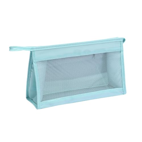 Wasserdichte Make-up-Aufbewahrungstasche, Kulturbeutel, Kosmetik-Organizer für Körperpflege, tragbar, einfarbig, Handtasche, Aufbewahrungstasche, blau, Mass Beauty von Oxxggkao