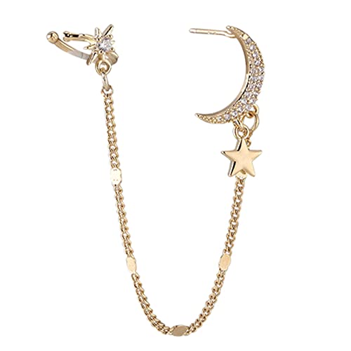 Weibliches Nischendesign Sinn Für Diamant Besetztes All Match Ohrringe Mondstern Ohr Hängen Ohne Loch Knochen Clip Nicht Durchdringende Ohrringe Für Frauen von Oxxggkao