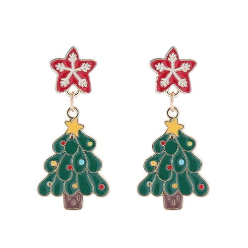 Weihnachtsstolder Ohrringe Glocke Schneeflocken Asymmetrische Weihnachtsmann Rentiere Anhänger Ohrring Für Frauen Mädchen Schmuck Geschenk Glocken Schneeflocken Asymmetrisch Für Frauen von Oxxggkao