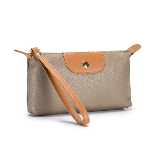 and Functional Damen Clutch Handgelenktasche Geräumige Münzbörse Karten Organizer für den Alltag Damentaschen Trendy, hellgrau, Mass Beauty von Oxxggkao