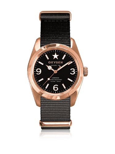 Oxygen Unisex-Armbanduhr Lingot 38 Analog Quarz Nylon EX-S-LIN-38-NN-BL von Oxygen
