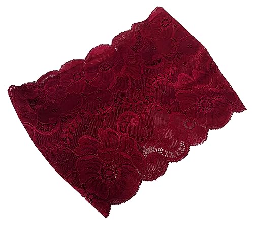 Oyabridal Vintage Spitze Stirnbänder für Frauen Elastische Spitze Halloween Stirnband Party Zubehör (Burgundy) von Oyabridal