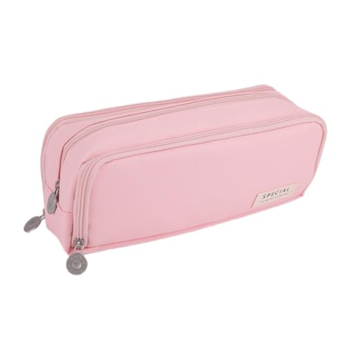 Oyachic 3 Fächer Mädchen Pencil Case Große Kapazität Federmäppchen Etui Stifte Schreibwaren Schreibtisch Organizer für Büro Frauen (Rosa) von Oyachic