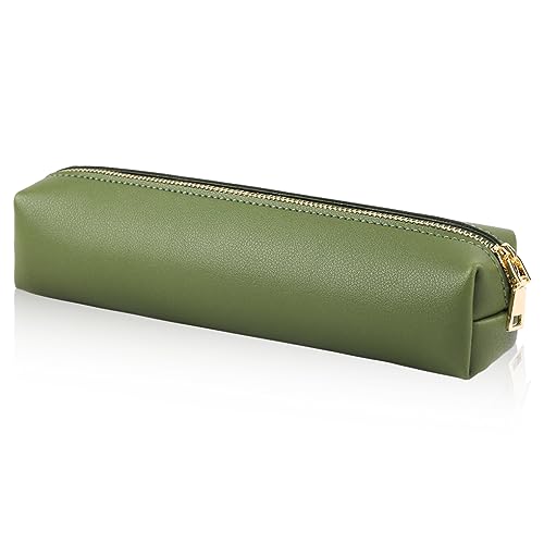Oyachic PU Leder Federmäppchen Pencil Case Cosmetic Makeup Bag kosmetisches Office Stifttasche MäppchenSchreibwarenbeutel Bleistift Beutel (Grün) von Oyachic