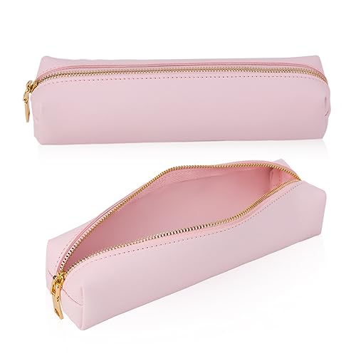 Oyachic PU Leder Federmäppchen Pencil Case Cosmetic Makeup Bag kosmetisches Office Stifttasche MäppchenSchreibwarenbeutel Bleistift Beutel (Pink) von Oyachic