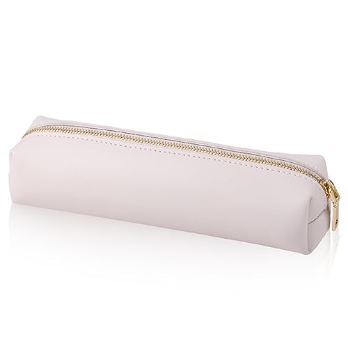 Oyachic PU Leder Federmäppchen Pencil Case Cosmetic Makeup Bag kosmetisches Office Stifttasche MäppchenSchreibwarenbeutel Bleistift Beutel (weiß) von Oyachic