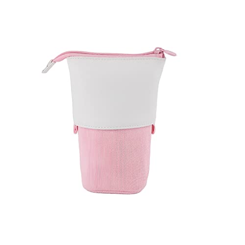 Oyachic Standmäppchen Retractable Federmäppchen Mäppchen Große Kapazität Schüleretui Segeltuch Stiftemappe Rosa Teenager Mädchen Schulmäppchen Pencil Case von Oyachic