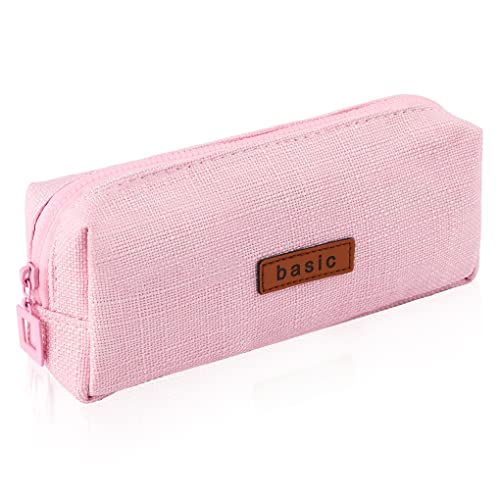 Oyachic Schreibmäppchen Zipper Pencil Case Box Bleistift-Beutel Stifte Etui Mäppchen Kosmetiktasche Große Kapazität Schüleretui Segeltuch Stiftemappe (Rosa) von Oyachic