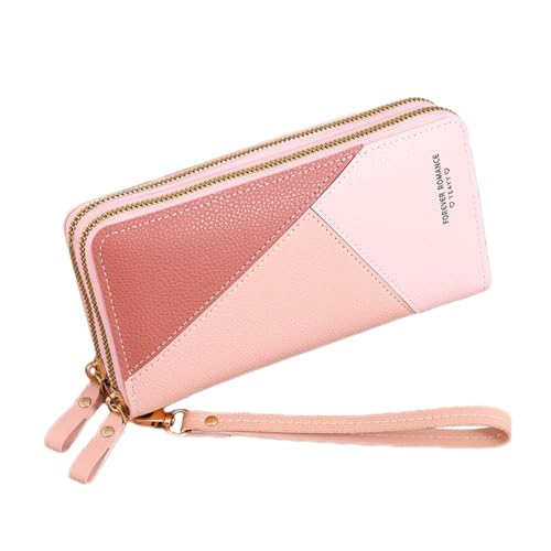 Oyccen Frauen Doppel Reißverschluss Geldbörsen Lange Portemonnaie mit Mehreren Kartenfächern Damen Geldbeutel Kreditkartenetui PU Leder Geldbörse mit Münzfach von Oyccen