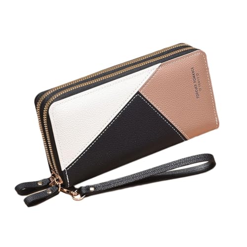 Oyccen Frauen Doppel Reißverschluss Geldbörsen Lange Portemonnaie mit Mehreren Kartenfächern Damen Geldbeutel Kreditkartenetui PU Leder Geldbörse mit Münzfach von Oyccen