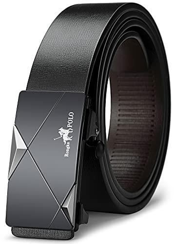 Oyifan Black Belt Men, Genuine Leather Dress Designer Belts for men, Fashion Slide Ratchet Click Casual Mens Belt for Jeans von Oyifan