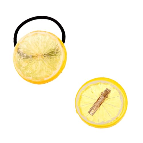 2 Stücke Orangenscheiben Elastische Haargummi,Mädchen Süß Orangenscheiben Haarklammern,Damen Orange Scheiben Haargummi Set,Süß Orange Obst Haar Accessoires für Fasching Karneval Party von Oykrueats