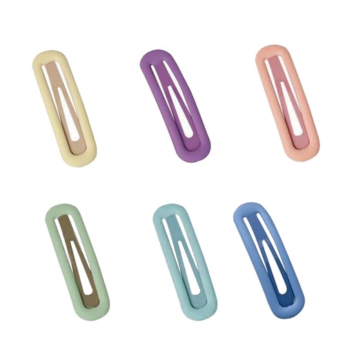 Oykrueats 6 Stücke Haarspange, Metall Snap Haarspangen, Kein Schlupf, Bonbonfarbene, Süße und Elegante Haarspangen für Mädchen, 7 cm, 6 stück (1er Pack) von Oykrueats