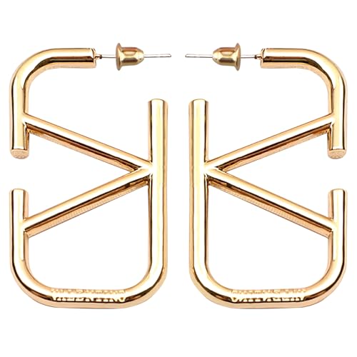 Oykrueats Goldene Ohrringe Damen, Geometrisch, Hypoallergen, V-Form, Hänger, Gelbgold 316L, 2 Stück von Oykrueats