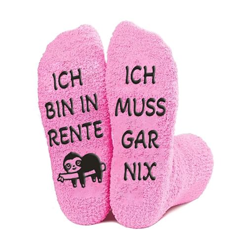 Rentner Geschenk Frau Damen Gepudert,Geschenke für Renteneintritt Socken,Renteneintritt Geschenk Frau Socken,Kollegin Ruhestand Abschiedsgeschenk,Lustig Kuschelsocken Zur Opa Oma Ruhestand von Oykrueats